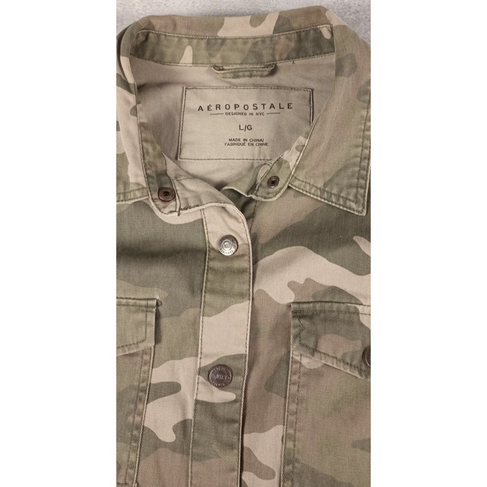 Aeropostale Women's Camo Utility Jacket Size L Mechanic Style Excellent - Picture 3 of 8